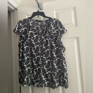 NWOT Banana Republic Paisley Blouse Large Petite
